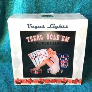 Texas Hold-em Graphic Vegas Lights Shadow Box Lamp